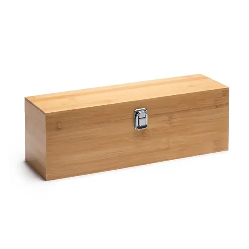 estuche para botella de vino elaborado en bambú ref ab1138 - 01 Crudo