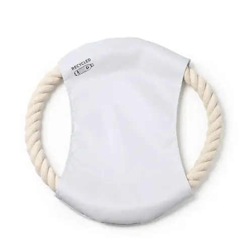 frisbee para mascotas con tejido central de rpet y cuerda de algodón ref an1025 - Blanco