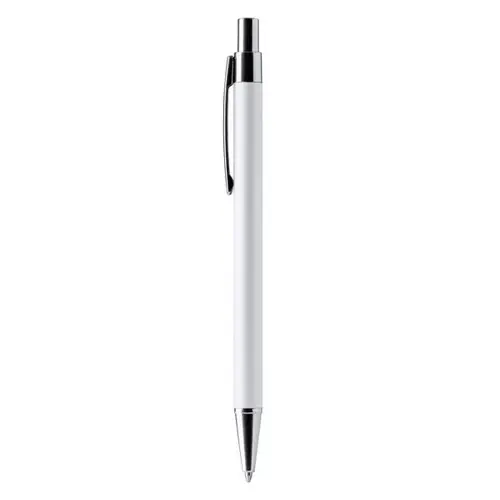 el bolígrafo con cuerpo de aluminio reciclado con detalles en acabados cromados y cuerpo en textura suave ref bl1239 - Blanco Blanco