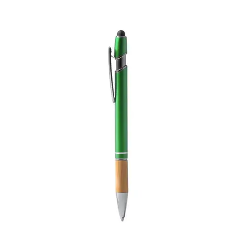 el bolígrafo de metal con empuñadura de bambú y detalles cromados ref bl1246 - Verde Helecho
