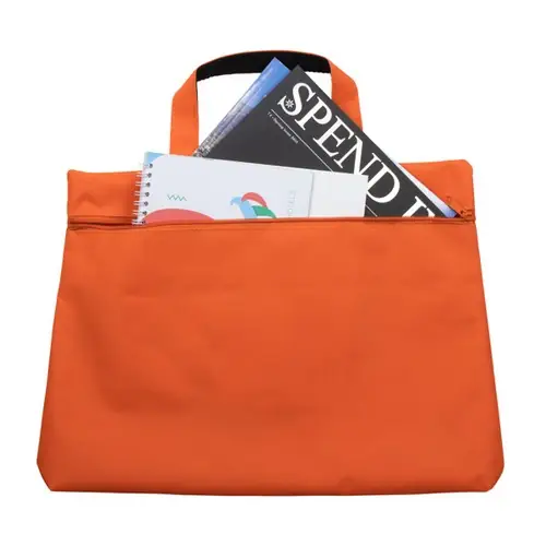 portadocumentos de poliéster 600d en varios colores con asa de transporte y cremallera a juego ref bo7517 - 01 Naranja