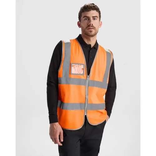 CHALECO DE AV CON CREMALLERA POLUX REF CC9311 ROLY - Naranja Fluor