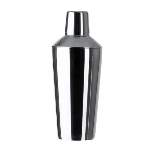 coctelera de acero inoxidable con cierre antigoteo de seguridad y tapón dosificador ref ck3994 - Back Plata