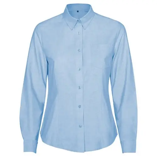 CAMISA DE MANGA LARGA ENTALLADA OXFORD WOMAN REF CM5068 - Back Celeste