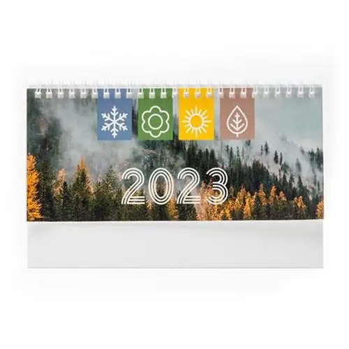 calendario de sobremesa horizontal con anillas ref cn8066 - Blanco