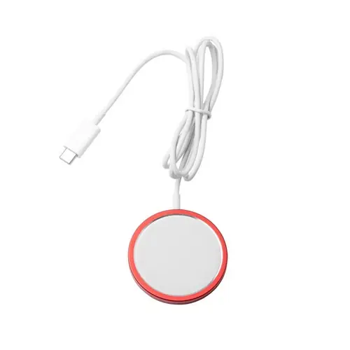 cargador inalámbrico magnético fabricado en un aluminio reciclado ref cr1060 - Back Rojo