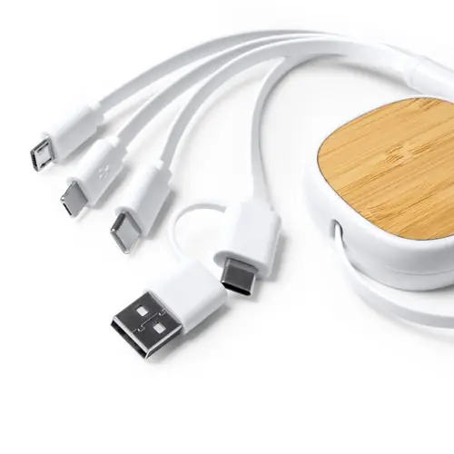 cable cargador extensible 5 en 1 ref cr1100 - Blanco 02 Blanco