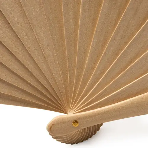 abanico con varillas de madera y tela en algodón perfecto para los días mas calurosos ref fn3113 - 01 Crudo