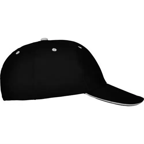 GORRA 6 PANELES CON SÁNDWICH CONTRASTE PANEL REF GO7008 - Right Negro