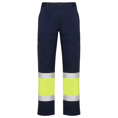 PANTALÓN MULTIBOLSILLOS DE VERANO AV NAOS REF HV9300 - Back Marino Amarillo Fluor