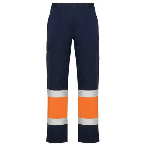 PANTALÓN MULTIBOLSILLOS DE VERANO AV NAOS REF HV9300 - Back Marino Naranja Fluor