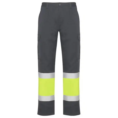 PANTALÓN MULTIBOLSILLOS DE VERANO AV NAOS REF HV9300 - Back Plomo Amarillo Fluor