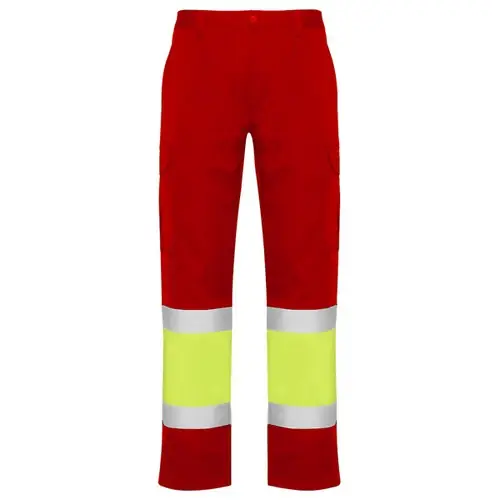 PANTALÓN MULTIBOLSILLOS DE VERANO AV NAOS REF HV9300 - Back Rojo Laboral Amarillo Fluor