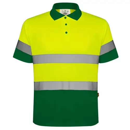 POLO TÉCNICO MANGA CORTA AV POLARIS REF HV9302 ROLY - Verde Jardin Amarillo Fluor
