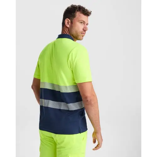POLO TÉCNICO AV EN MANGA CORTA VEGA REF HV9315 ROLY - 02 Marino Amarillo Fluor