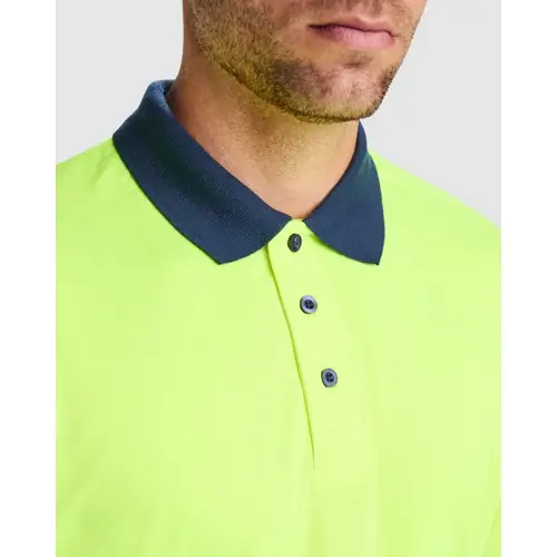 POLO TÉCNICO AV EN MANGA CORTA VEGA REF HV9315 ROLY - 03 Marino Amarillo Fluor