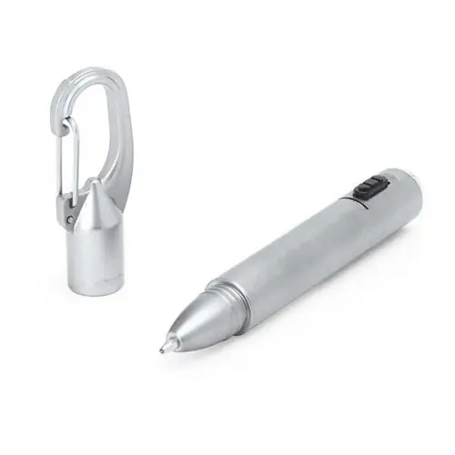 BOLÍGRAFO CON LINTERNA DE LUZ LED ARAYA REF HW8023 - Plata