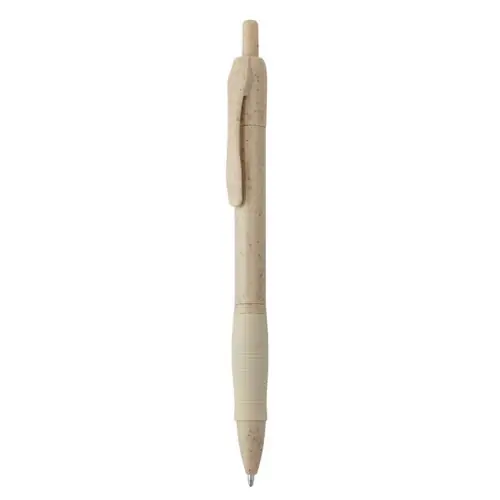 BOLÍGRAFO PULSADOR DE FIBRA DE TRIGO HANA REF HW8032 - Crudo