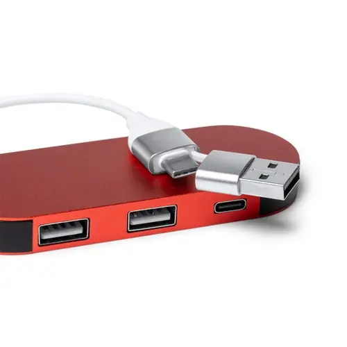 puerto usb realizado en aluminio reciclado ref ia1202 - 01 Rojo