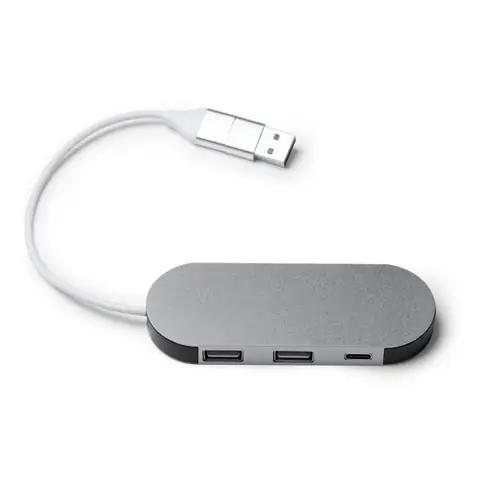 puerto usb realizado en aluminio reciclado ref ia1202 - Back Plata