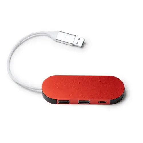 puerto usb realizado en aluminio reciclado ref ia1202 - Back Rojo