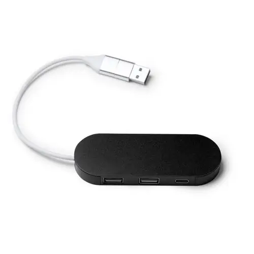 puerto usb realizado en aluminio reciclado ref ia1202 - Negro