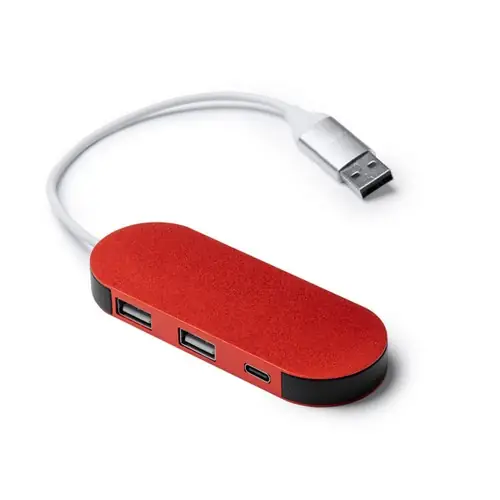 puerto usb realizado en aluminio reciclado ref ia1202 - Rojo
