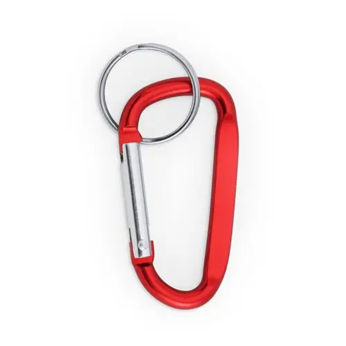 llavero mosquetón de aluminio para sujetar objetos ref ko4073 - Rojo