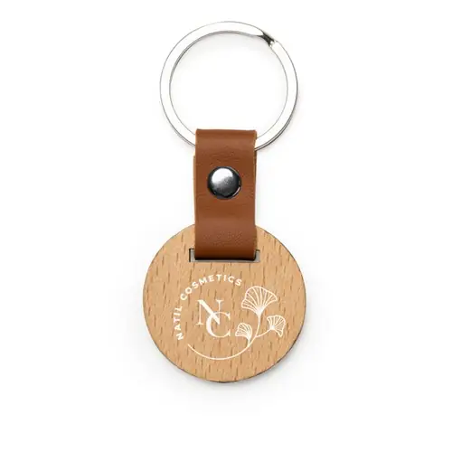 llavero de madera natural en dos formatos ref ko4109 - 02 Redondo