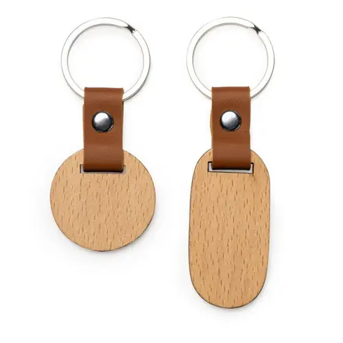 llavero de madera natural en dos formatos ref ko4109 - 03 Redondo