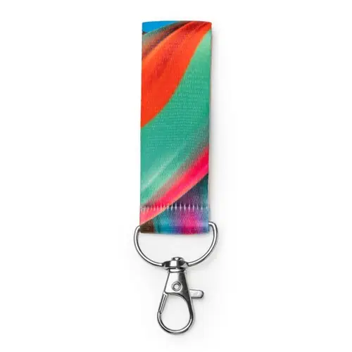 llavero con tiras de poliéster especial para sublimación ref ko4124 - Blanco