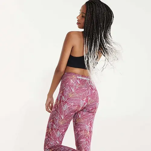 malla larga mujer estampada ref lg0399 - 01 Hoja Borgona