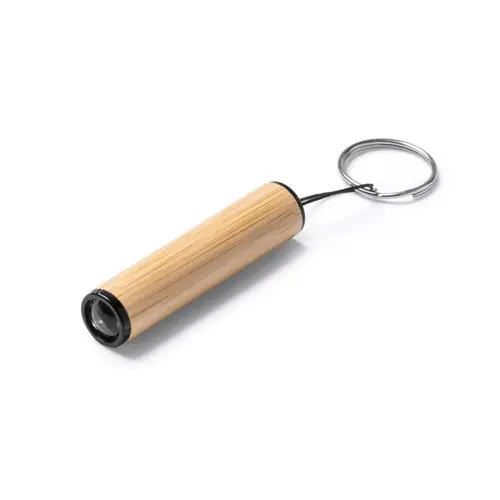 llavero linterna con cuerpo elaborado en bambú ref ln1152 - Crudo