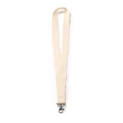 lanyard de algodón con mosquetón ref ly7052 - 01 Crudo