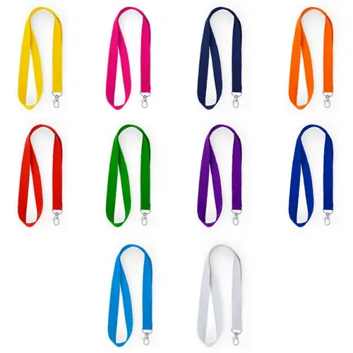 lanyard de poliéster con mosquetón ref ly7053 - 01 Rosa Claro