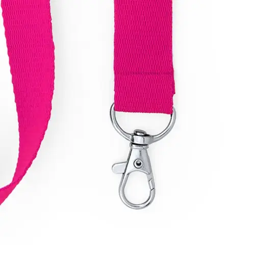 lanyard de poliéster con mosquetón ref ly7053 - 02 Rosa Claro