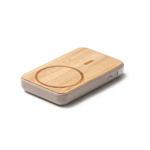 batería externa de 5000 mah con cuerpo de bambú y fibra de trigo ref pb1054 - Crudo