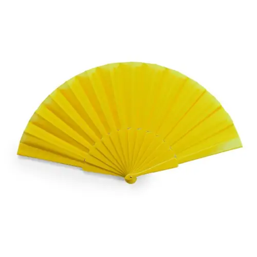 abanico con varillas de plástico y tela en poliéster ref pf3110 - Amarillo