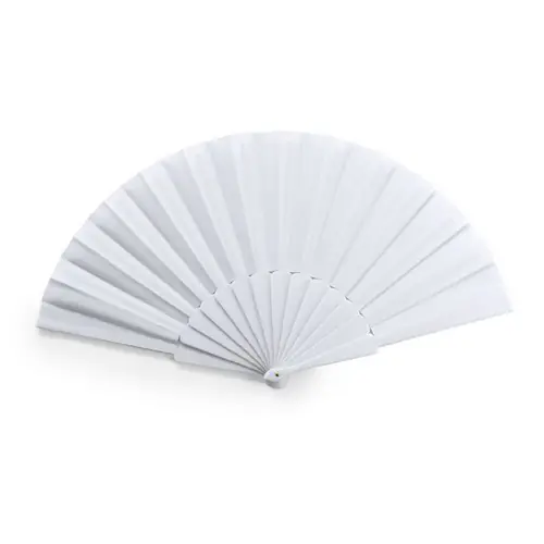 abanico con varillas de plástico y tela en poliéster ref pf3110 - Blanco