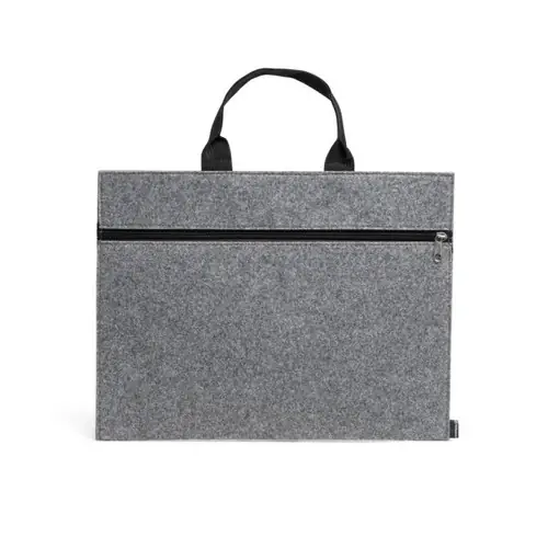 portadocumentos realizado en fieltro reciclado con diseño vigoré perfecto para mantener tus documentos organizados y protegidos ref pm1140 - Back Gris