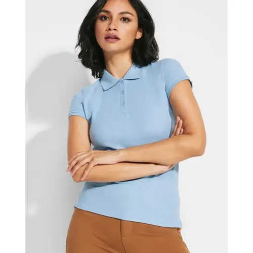 POLO DE MUJER DE MANGA CORTA STAR WOMAN REF PO6634 - Celeste