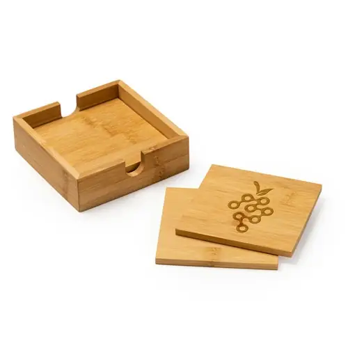 set de 4 posavasos de bamb natural algor ref pv4113 - 02 Crudo