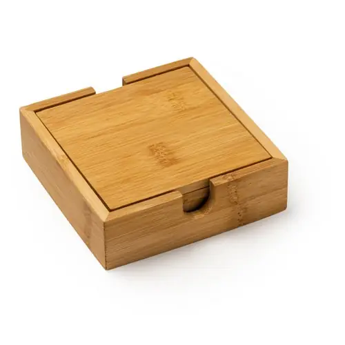 set de 4 posavasos de bamb natural algor ref pv4113 - Back Crudo