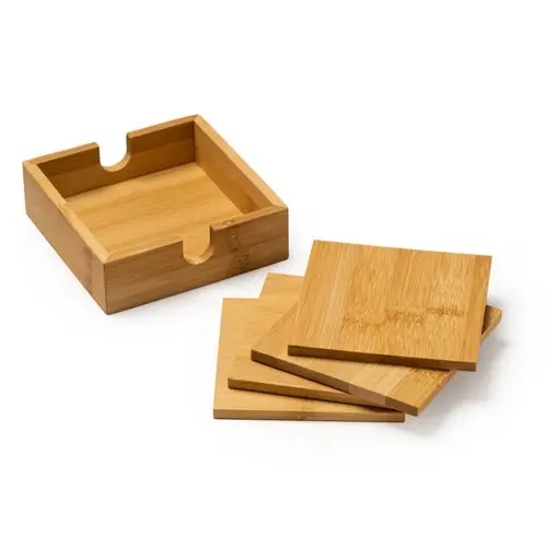 set de 4 posavasos de bamb natural algor ref pv4113 - Crudo
