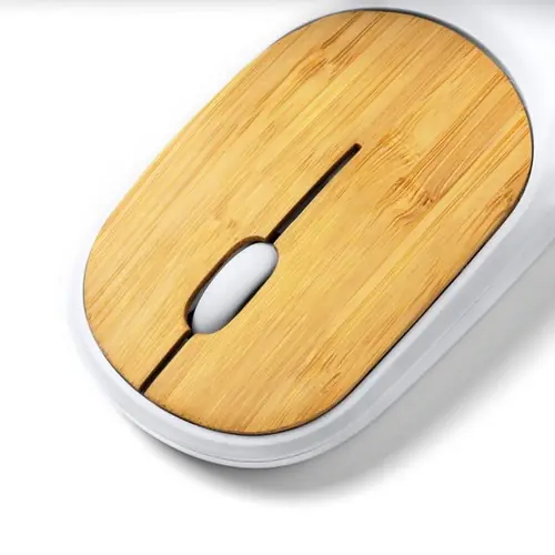ratón inalámbrico realizado en bambú y abs reciclado con sensor óptico de precisión ref rt3049 - Blanco 01 Blanco
