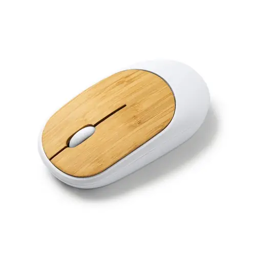 ratón inalámbrico realizado en bambú y abs reciclado con sensor óptico de precisión ref rt3049 - Blanco Blanco