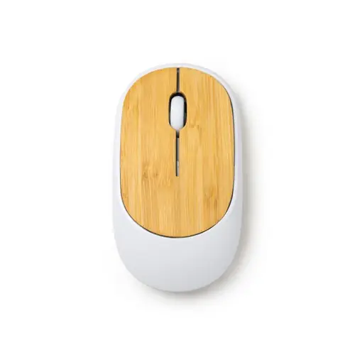 ratón inalámbrico realizado en bambú y abs reciclado con sensor óptico de precisión ref rt3049 - Blanco