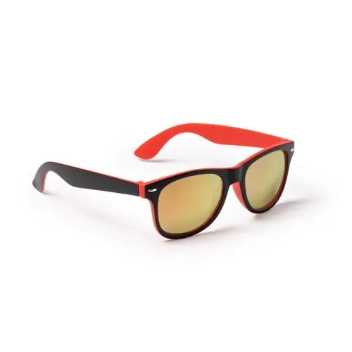 gafas de sol de diseño clásico con montura bicolor y lentes de espejo ref sg1463 - 02 Rojo