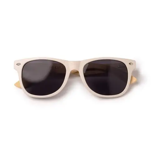 gafas de sol con montura realizada en fibra de trigo y varillas en bambú ref sg1467 - Back Crudo