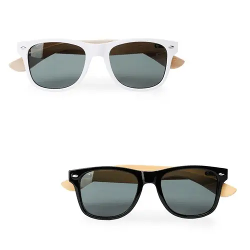 gafas de sol de atractivo diseño con montura en acabado brillante y varillas en bambú natural ref sg8104 - Blanco 01 Blanco